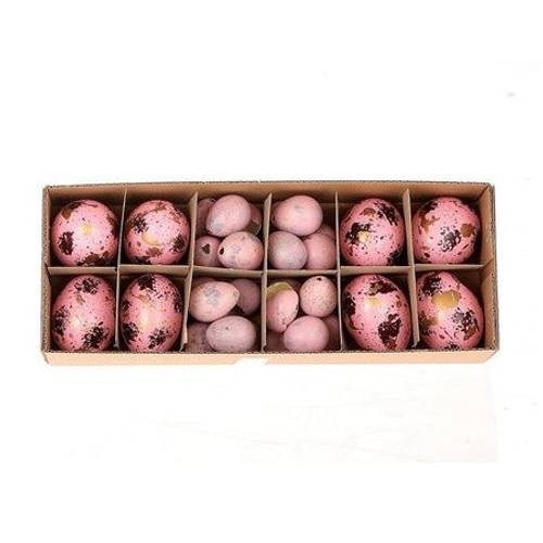 Hühnerei/Wachtelei rosa mix x8/24
