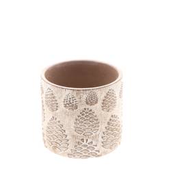 Keramik Übertopf Cone braun D14cm H13cm