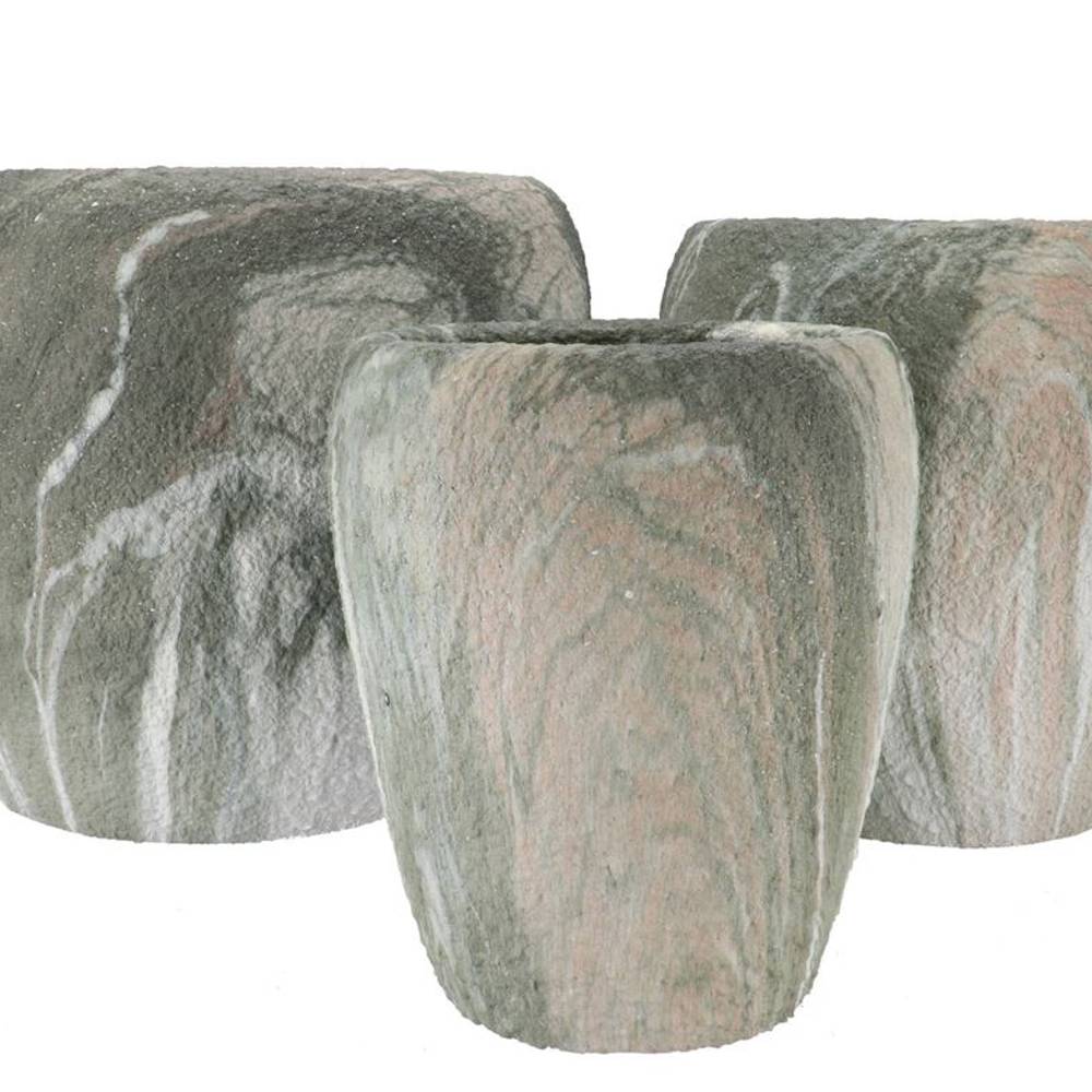 Keramik Übertopf Monty grün 3/Set 42x35/32/23x29cm