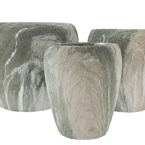 Keramik Übertopf Monty grün 3/Set 42x35/32/23x29cm