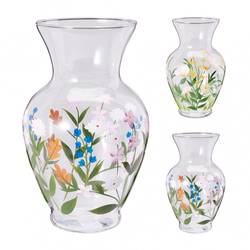 Glas Vase Fleurs mix D12.5cm H20cm 