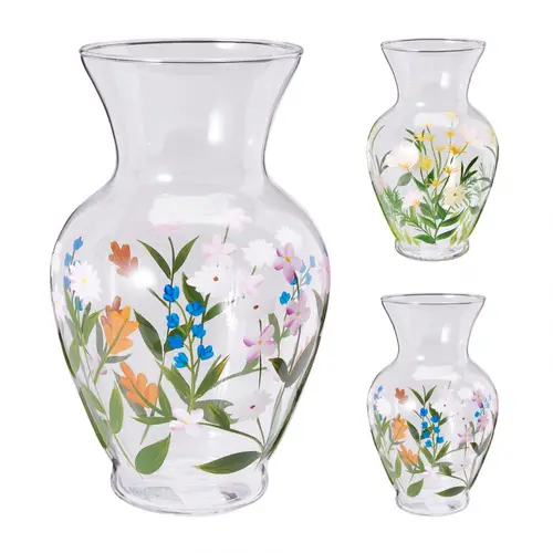 Glas Vase Fleurs mix D12.5cm H20cm 