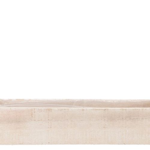 Holz Übertopf Rechteck weiss 32x08x07cm