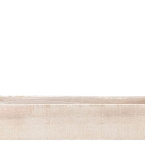 Holz Übertopf Rechteck weiss 32x08x07cm