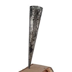 Teelichthalter Spitz schwarz geflammt 4x25cm