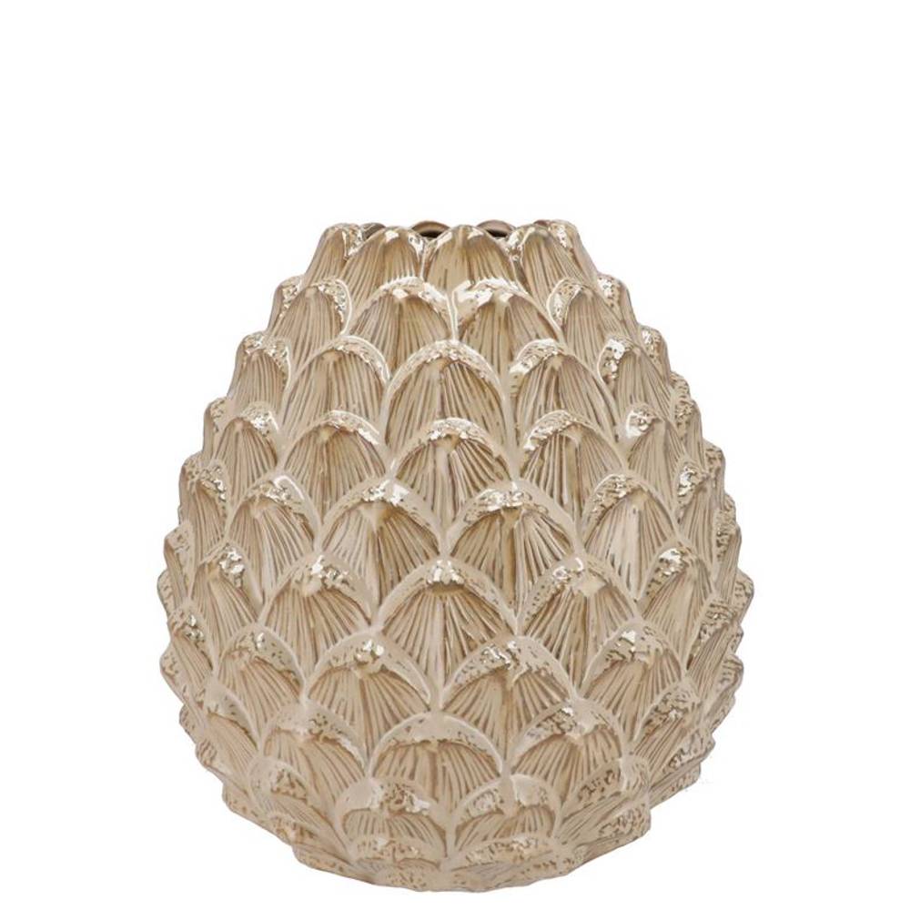 Keramik Vase Tannenzapfen sand 09x09cm