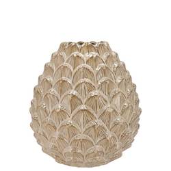 Keramik Vase Tannenzapfen sand 09x09cm