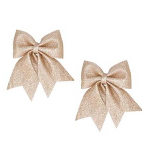 Schleife Cozy Shine champagner 12x13cm x2