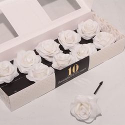 Seiden Wachs Rose weiss D12cm (640)