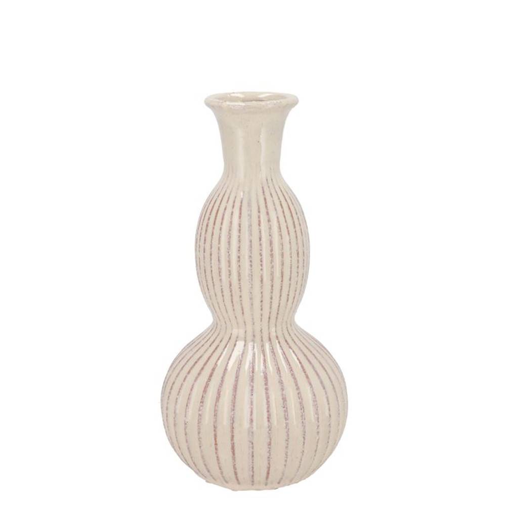 Keramik Vase Suze Curves creme 13x13x26cm