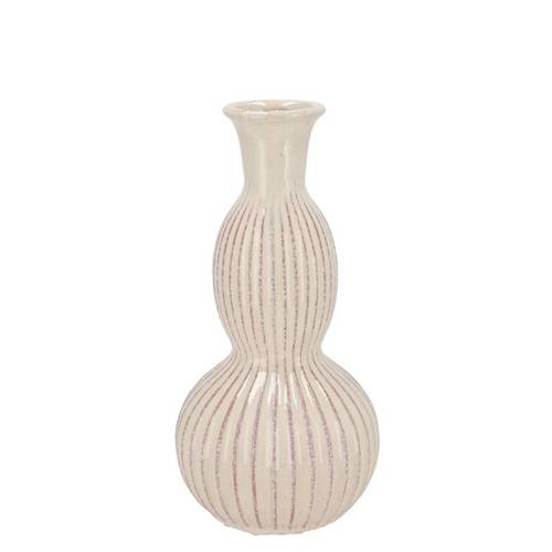 Keramik Vase Suze Curves creme 13x13x26cm