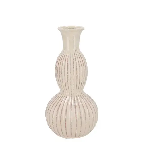 Keramik Vase Suze Curves creme 13x13x26cm