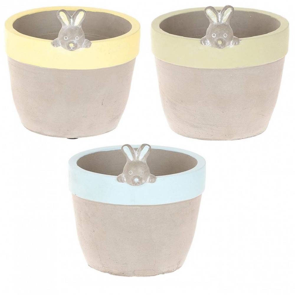 Keramik Übertopf Kaninchen mix D11cm H12cm
