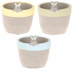 Keramik Übertopf Kaninchen mix D11cm H12cm