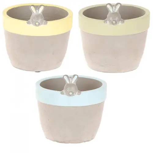 Keramik Übertopf Kaninchen mix D11cm H12cm