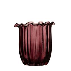 Glas Vase Lotus weinrot D19cm H20cm