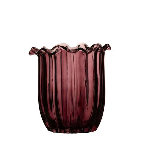 Glas Vase Lotus weinrot D19cm H20cm