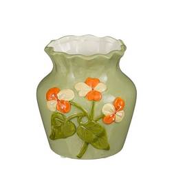 Keramik Vase Fleurs grün D14.5cm.5cm