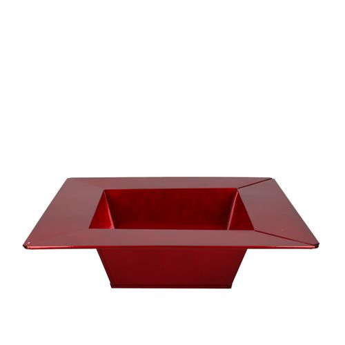 Zink Schale rot Viereckig D25cm H07cm