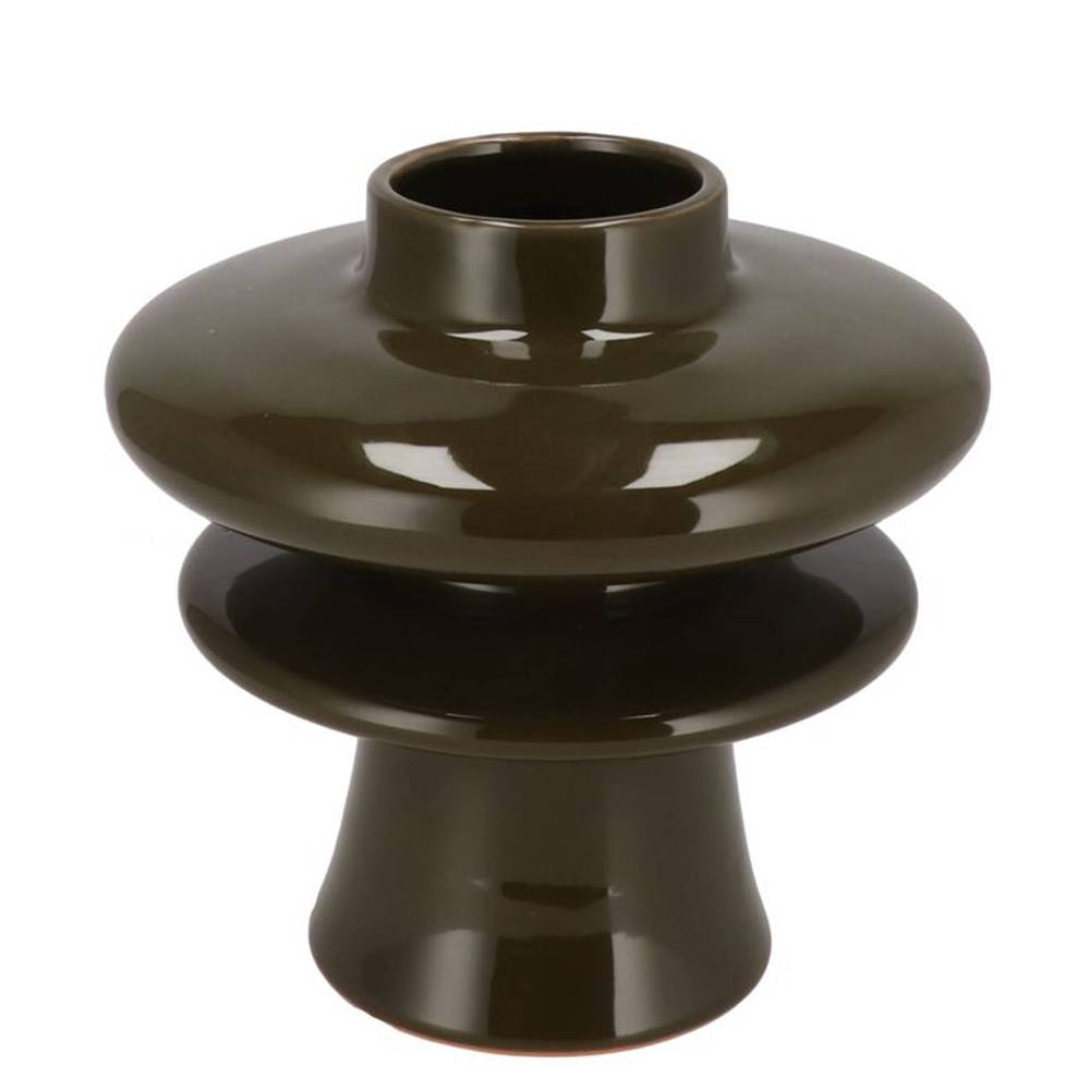 Keramik Vase Oxford Olive grün 20×20×20cm