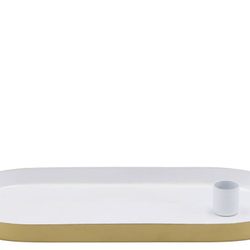 Kerzenständer Teller weiss Oval 30x14x2,5cm