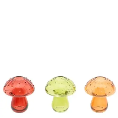 Glas Vase Pilz mix D10cm H11cm