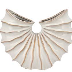 Keramik Vase Sifan Shell weiss 31x10x25cm