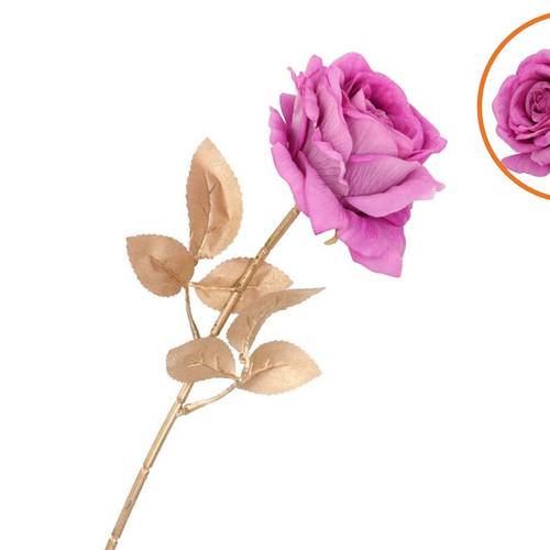 Seiden Rose Beauty gold/lila L75cm
