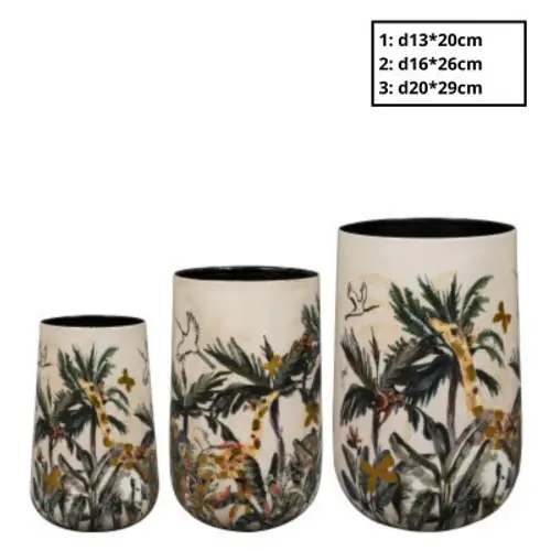 Vase Safari 3/Set creme D20cm H29cm