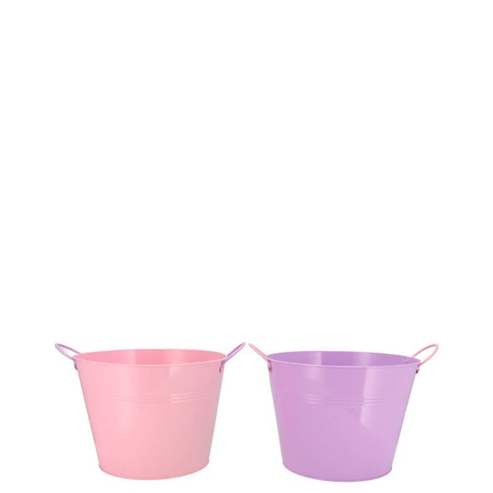 Zink Eimer lila/rosa 10x9cm