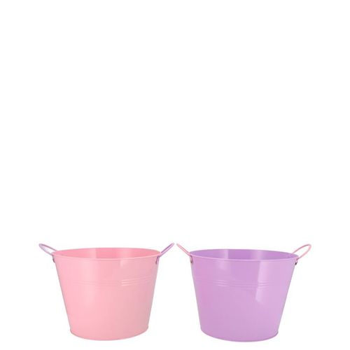 Zink Eimer lila/rosa 10x9cm