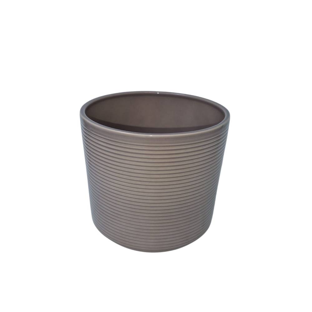 Keramik Übertopf Api taupe D15cm H13cm