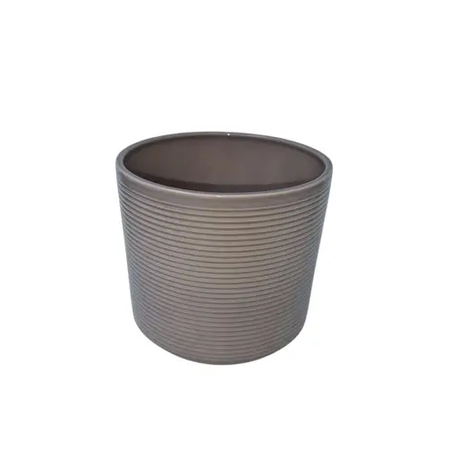 Keramik Übertopf Api taupe D15cm H13cm