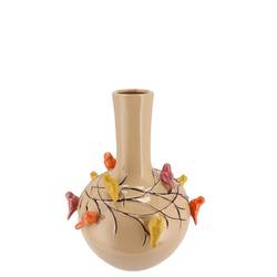 Keramik Vogelvase Sand D13cm H15cm