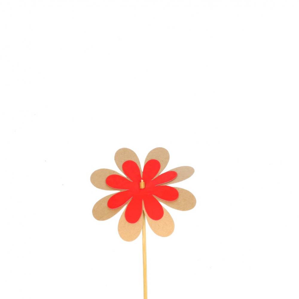 Blume Kraft auf Stab rot L50cm D08cm
