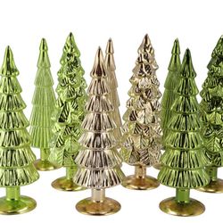 Weihnachtsbaum grün glas metallisch 9x30cm