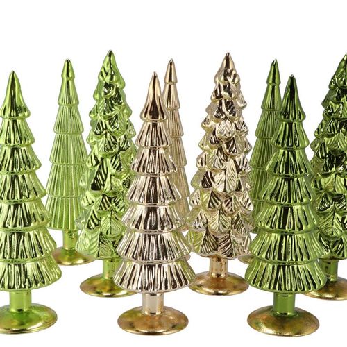 Weihnachtsbaum grün glas metallisch 9x30cm