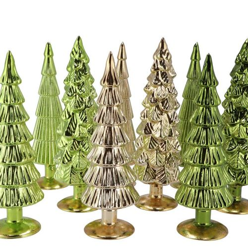 Weihnachtsbaum grün glas metallisch 9x30cm