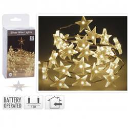 Draht Stern Silber 2m Led ex.Batt