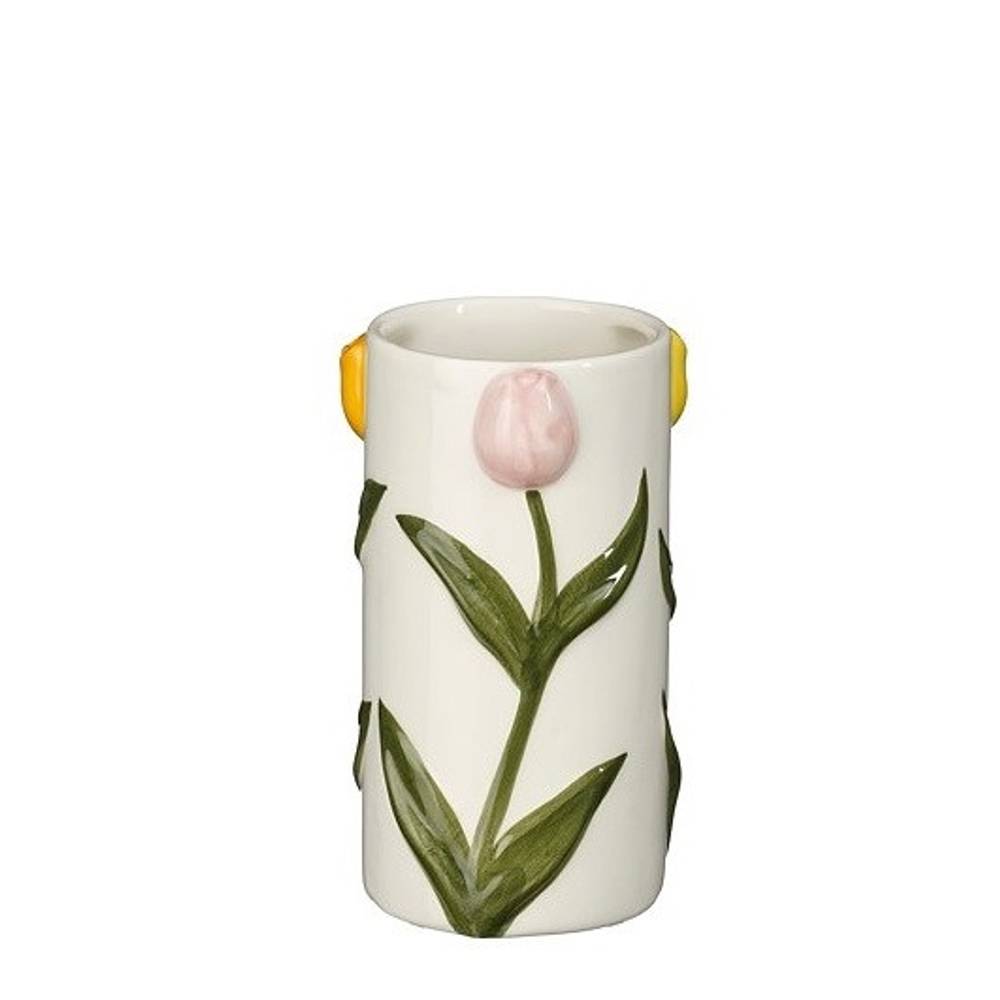 Keramik Vase Tulp weiss D07cm H13.5cm 