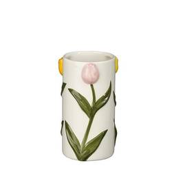 Keramik Vase Tulp weiss D07cm H13.5cm 