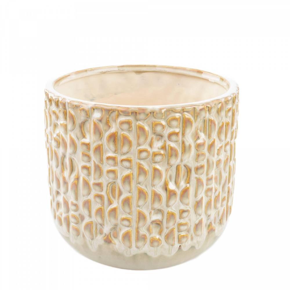 Keramik Übertopf Isa creme D17cm H15.5cm