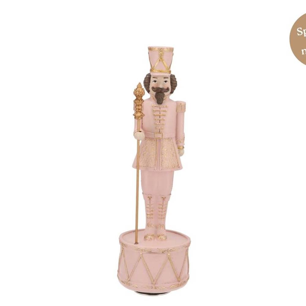 Deko Musikbox Nussknacker rosa 09x09x28cm