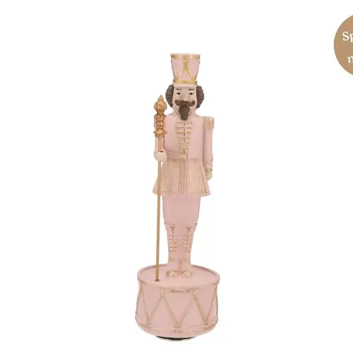 Deko Musikbox Nussknacker rosa 09x09x28cm