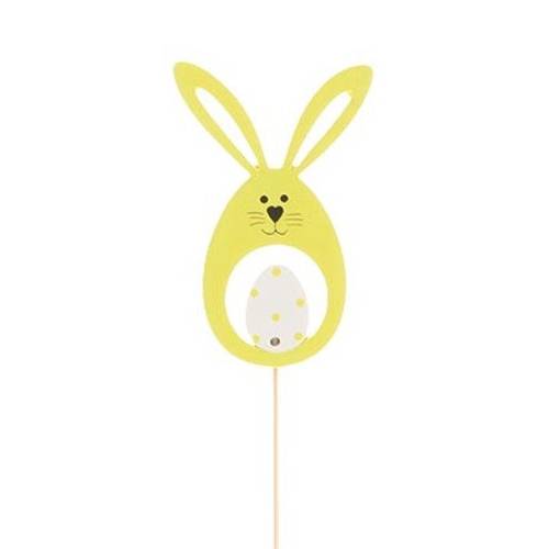 Kaninchen+Ei auf Stab gelb L50cm 09cm