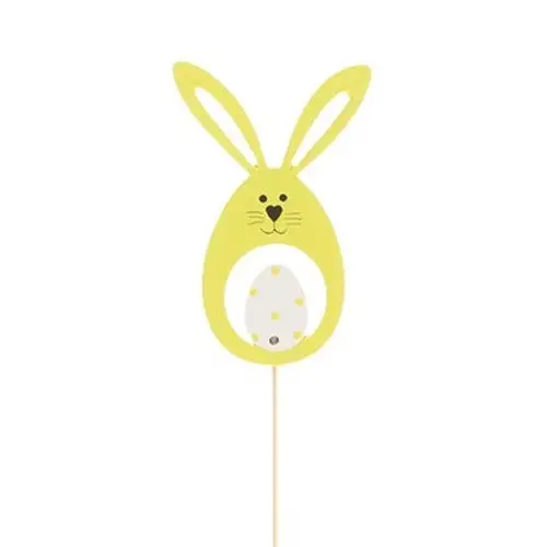 Kaninchen+Ei auf Stab gelb L50cm 09cm