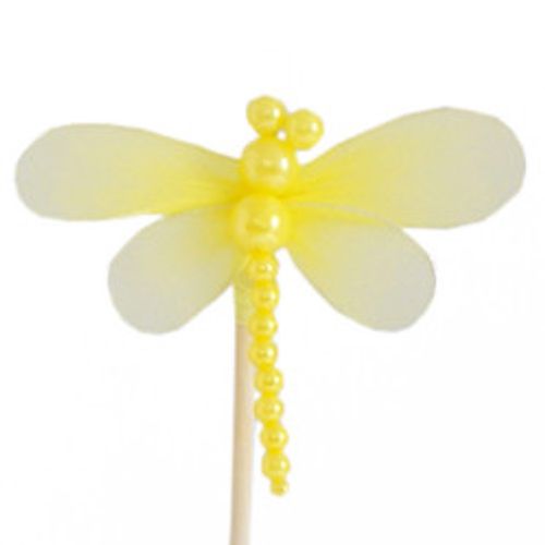 Libelle auf Stab gelb L50cm D08cm