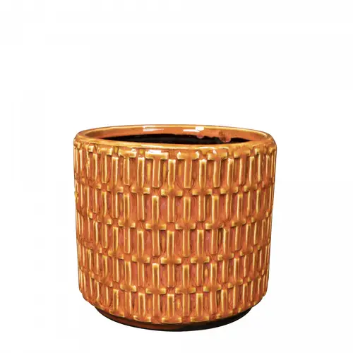 Keramik Übertopf Floor orange D17cm H15cm 