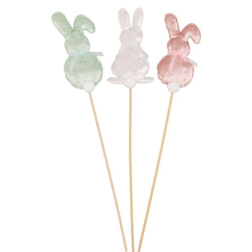 Hase auf Stab pastel mix 06cm H50cm