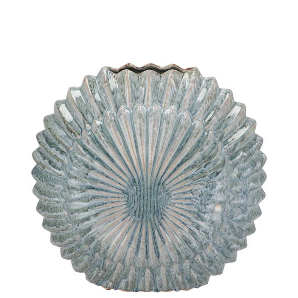 Keramik Vase Sifan Oval blau 23x11x23cm